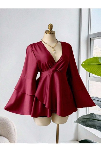 Блуза, бордо - 3XL