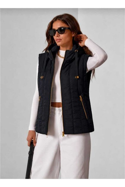 Women's Hooded Quilted Puffer Vest