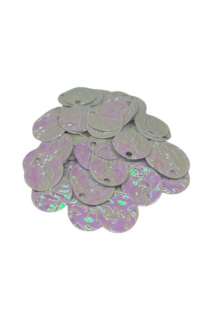 25 mm Mango Pul Süsleme Pulu, Elbise Pulu, Çanta Pulu, Payet Pul ( 20 Gram Yaklaşık 60 Adet ) Holografik Beyaz