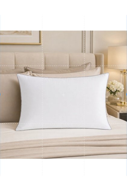 Luxury Hotel Quality Ultra Soft Elegant Grey Edge Bed Pillow - Comfortable Cervical Medical Pillow for Neck & Spine (Size 50X90Cm)