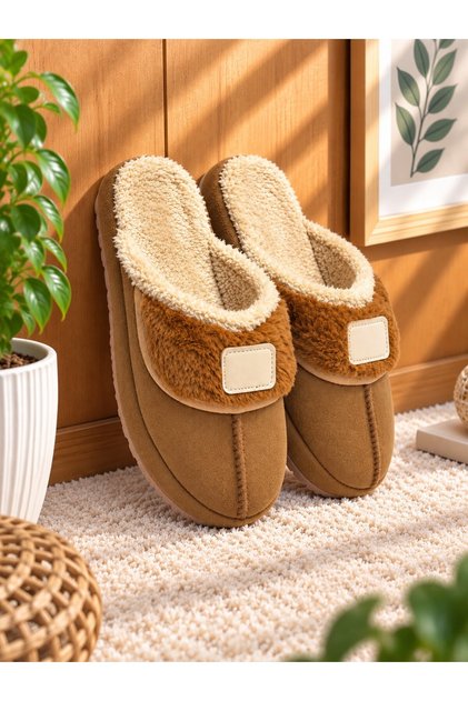 Cc-70 Model Women's House Slippers - Warm and Fluffy Slippers with Noiseless Soles