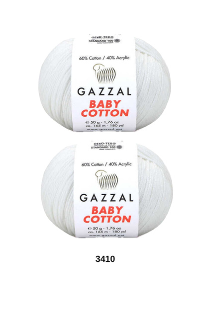 2 Pcs Gazzal Baby Cotton Lightweight and Comfortable Cotton Yarn for Summer Projects Amigurumi Bandana Yarn Beanie Punch Punch Embroidery Yarn Color: 3410