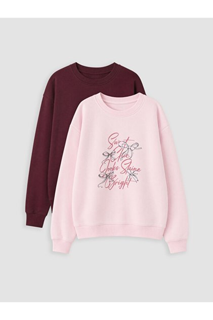 2-Piece Zero Roba Collar Printed Thick Sweatshirt for Girls from Uzg Store for Style Enthusiasts