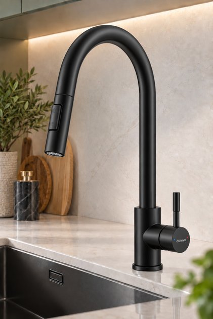 Vita- Sus304 Stainless Steel Spiral Kitchen Sink Faucet - Slim Elegant Head (with 2 Different Flow Modes)