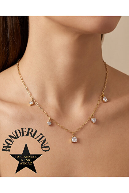 Charmlı Günlük Gold Women's Necklace - 36L Steel - 45 +5 cm Extension - a Quality - Tarnish Resistant