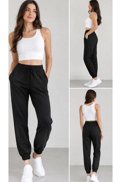 siyah 3iplik diz yapmayan jogger model