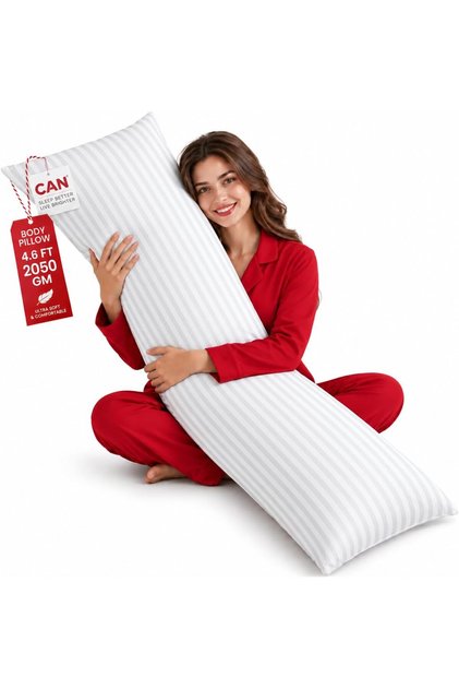 Full Body Pillow 20 x 54 Inches, 2050 GM Down Alternative Long Body Pillow for Adults, Ultra Soft & Supportive Sleeping Pillow for Side Sleepers, Pregnancy, Back & Leg Support, Breathable White