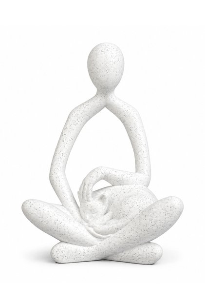 Statuetă Artistică Abstractă cu Pisică – Piesă Decorativă Zen pentru Birou sau Living