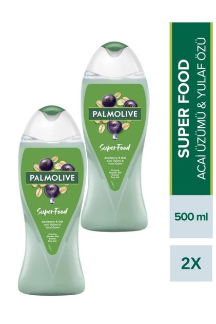 Superfood Acai & Yulaf Duş Jeli 500 ml Vücut Şampuanı Banyo Jeli Vücut 2'li Set
