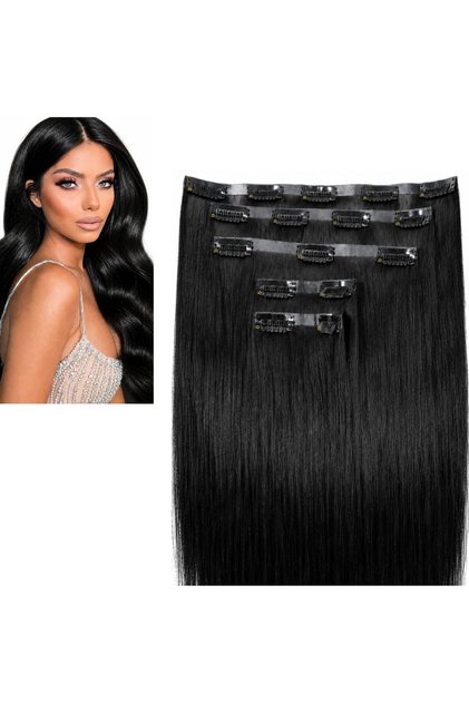 PU Injection Clip In Hair Extensions, Virgin Human Hair 150g,Ultra-Thin PU Weft, Straight Virgin Human Hair, Flat & Flexible Design for Natural Blending, Added Length & Volume