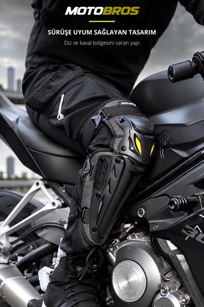 Motorcycle Knee Pads Biker Knee Pads S-1 Hard Shell Adjustable Biker Knee Protector Black 2-Piece