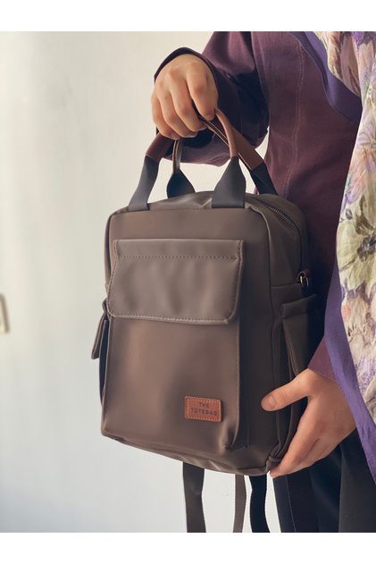 Women's Backpack with Side and Front Pocket Details