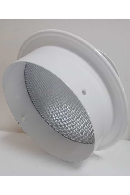 Bina Doğalgaz,Aspiratör,Ankastre Baca Çıkışı Mobil Klima Cam ,Duvar Şapkası Beyaz renk 150 mm