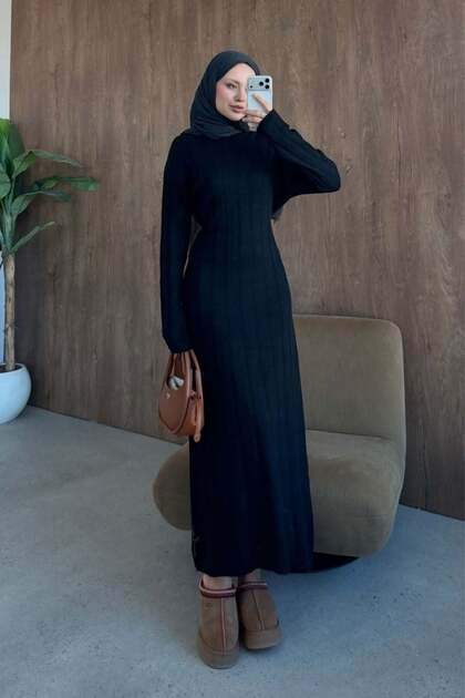 Panter Corded Dress Black