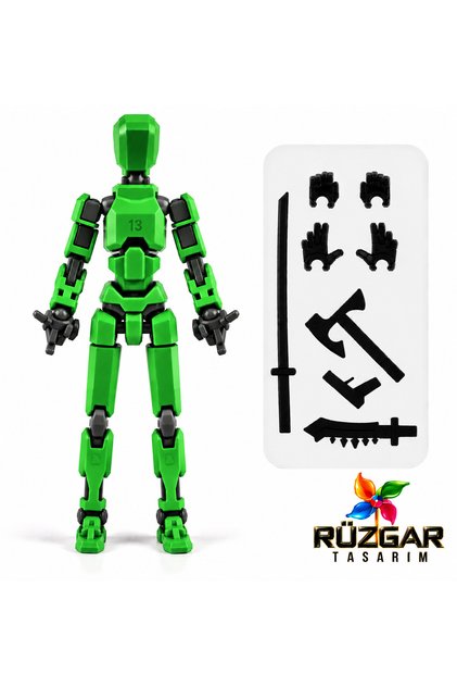 Dummy Figür Eklemli Pozlanabilir Model Titan 113 Dummy 1.0 YEŞİL