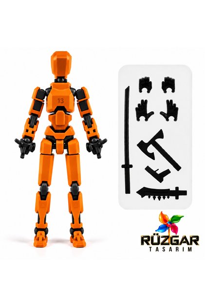 Dummy Figür Eklemli Pozlanabilir Model Titan 113 Dummy 1.0 TURUNCU