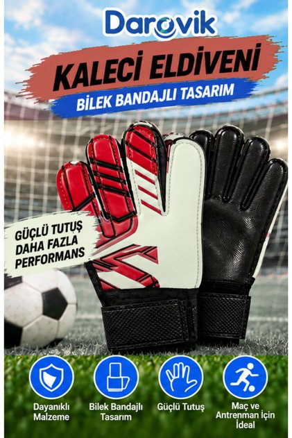 Kaleci Eldiveni Bilek Bandajlı Eldiven Yetişkin Ve Çocuk Futbol Eldiveni