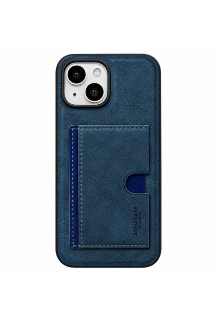 Compatible with iPhone 13 and 14 - Airjacket Wallet Cover (Holds 3 Cards) with Stand, Protective and Durable Leather Case