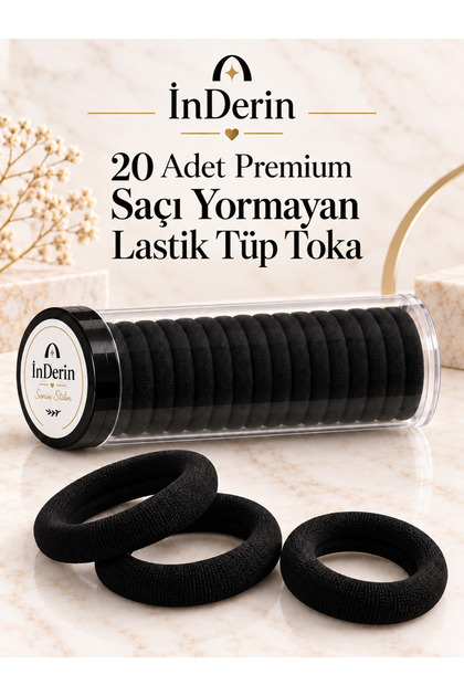 Rubber Buckle Towel 20 Pieces Imported Premium Black Hair Rubber Set