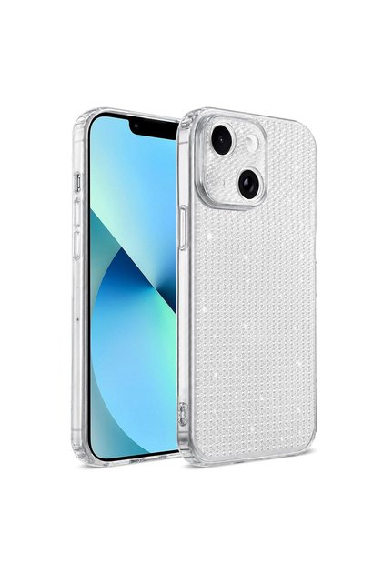 Compatible with iPhone 13 and 14 - Crystal Flex Transparent Silicone Glittery Look Flashy Case