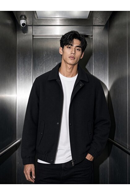 Harrington Bomberjacke mit Reißverschluss - Slim Fit, klassischer Kragen