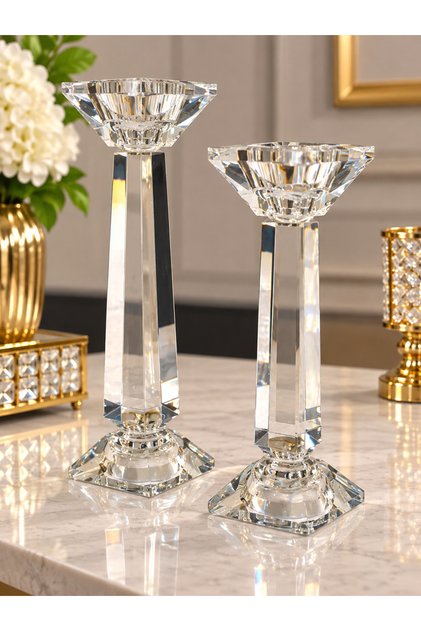 Çift Taraflı Kristal Şamdan – Çok Amaçlı Mumluk