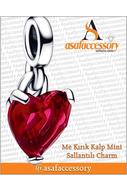 Me Kırık Kalp Mini Sallantılı Charm Gümüş