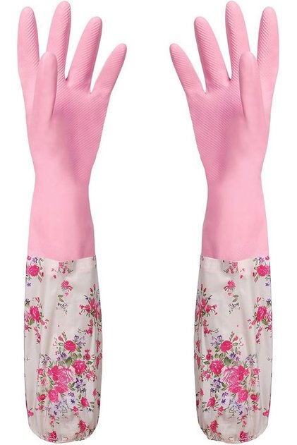 Godutol Non-Slip Grip Waterproof Latex Cleaning Gloves - Reusable Household Gloves for Dishwashing