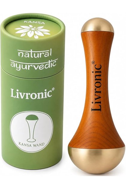 ® Kansa Wand Face, Body & Foot Massager Foot Massager With Wooden Handle For Detoxification