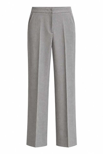Gray Pencil Fabric Trousers