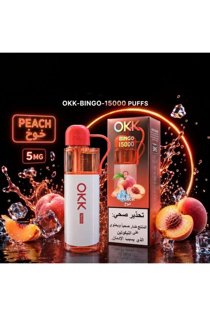 سحبة اوك 15 ألف موشة نكهة خوخ - 15,000 Puffs Peach
