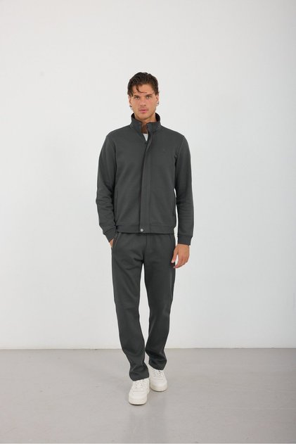 Smoked Men's Zippered Snap-Fastener Tracksuit Set