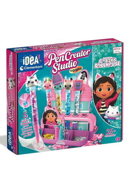 Set creativ pentru realizat pixuri iDEA Pen Creator Studio Gabby's Dollhouse, 5 pixuri, 6