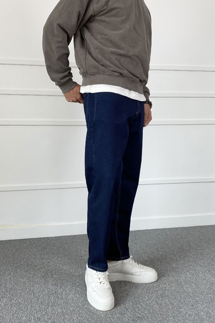 Navy Blue Slim Fit Lycra Jean - Denim Trousers