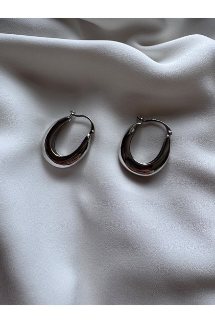 Steel hoop earrings