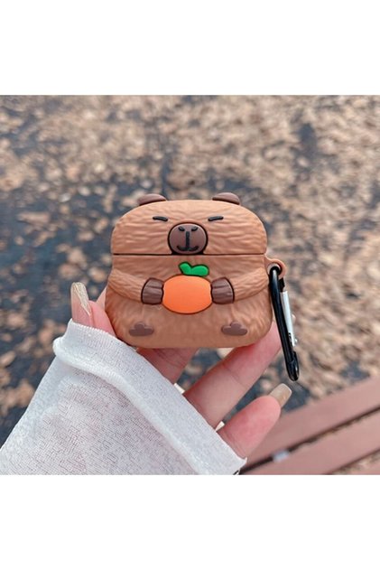 Apple AirPods 5 ile Uyumlu Kılıf Karakter Figürlü Kapibara