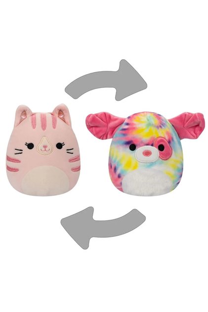 Jucarie de plus Squishmallows reversibila - Laura/Shena, 12 cm