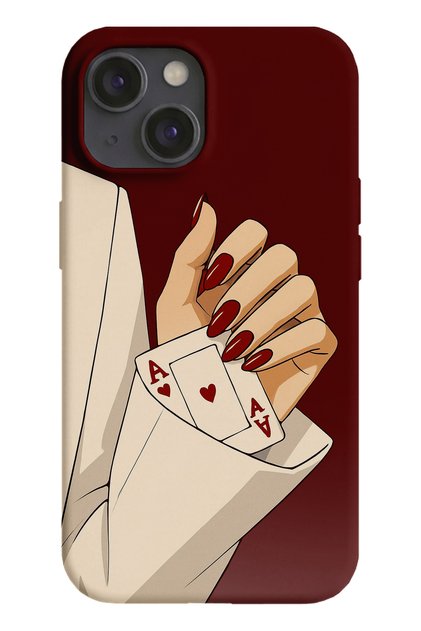 iPhone 13/14 Uyumlu Desenli Silikon Lansman Telefon Kılıfı -K409bordo.png