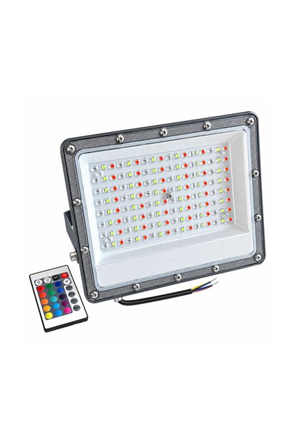 Dış Mekan Slim Led Projektör 100 Watt RGB Uzaktan Kumandalı Yüksek Lümenli