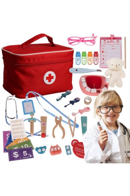 Set de joacă doctor, Kruzzel, 22x15x13cm, multicolor, 20 accesorii