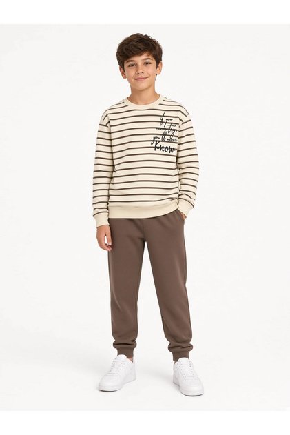Line-Detailed Boy's Suit