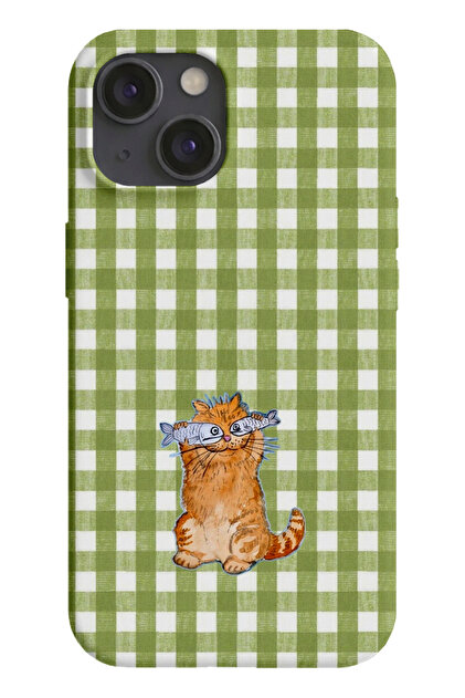 iPhone 13/14 Uyumlu Desenli Silikon Lansman Telefon Kılıfı -K390YEŞİL.png