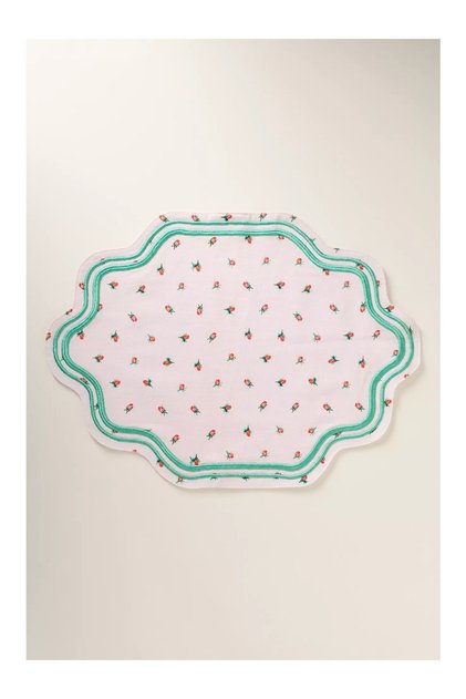 Madeline Patterned Embroidery Detailed 100% Cotton Placemat