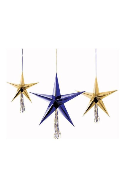 3-Piece Midnight Nye Hanging 3D Star Set