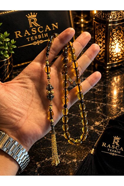 Capsule Cut Amber Praying Beads