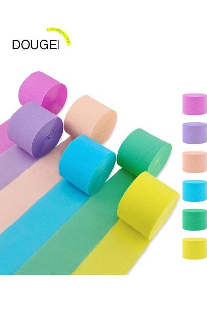 Crepe Paper Streamers 6 Rolls , Streamers Party Supplies for Birthday, Wedding, Baby Shower