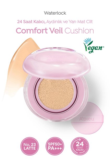 Semi-Matte Finish Moisturizing Cushion Apieu Waterlock Comfort Veil Cushion Spf50+ Pa+++ (23 Latte)