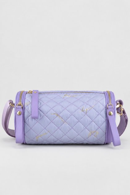 Zely women's printed parachute fabric cylinder shoulder bag - lilac