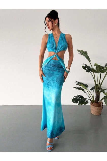 Rochie maxi, albastră - M
