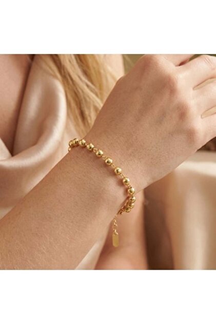 Brățară elegantă cu mărgele fațetate placate cu aur de 14K